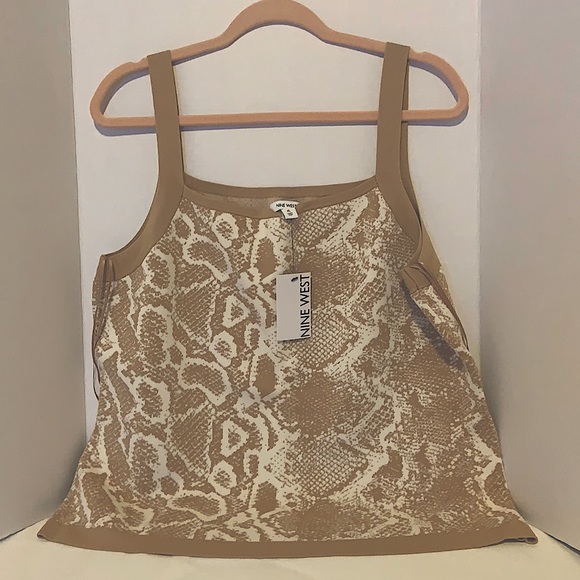 Nine West Tan Python Tank-top - NWT #13 - Picture 1 of 5